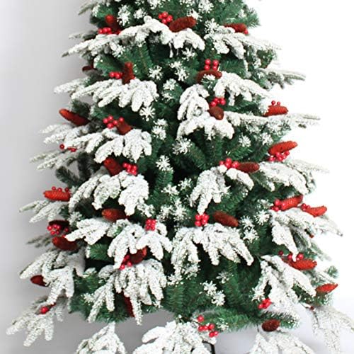 ДУЛПЛЕЈ Собра Снег Божиќен Бор Со Борови Шарки Вештачки Новогодишни Елки Украсени Дрвја Традиционален Затворен-6 стапки