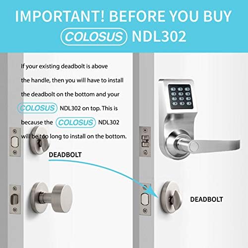 Колосус НДЛ302 Без Клуч Електронски Дигитални Паметни Заклучување На Вратата, Тастатура-Smartcode Безбедност, грант &засилувач; Контрола Пристап