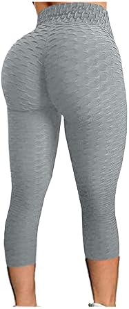 Pirero capri јога панталони женски високи половини со цврста боја меур на колкот на колкот за кревање на ногата за нозе Контрола