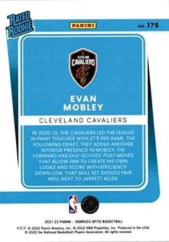 2021-22 ДОНРУС ОПТИКА 175 Еван Мобли ги оцени дебитантите РЦ дебитант Кливленд Кавалирс НБА кошаркарска трговија картичка