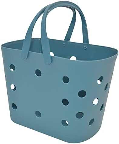 Кошар за шопинг мека преносна пикник корпа пластична корпа за миење валкана облека корпа за корпа за бања корпа за бања плажа чанта со чанти