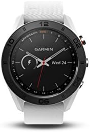 Garmin Пристап S60, Премиум GPS Часовник За Голф Со Екран На Допир И Мапирање На Целосен Курс Во Боја, Бела w/ Силиконска Лента