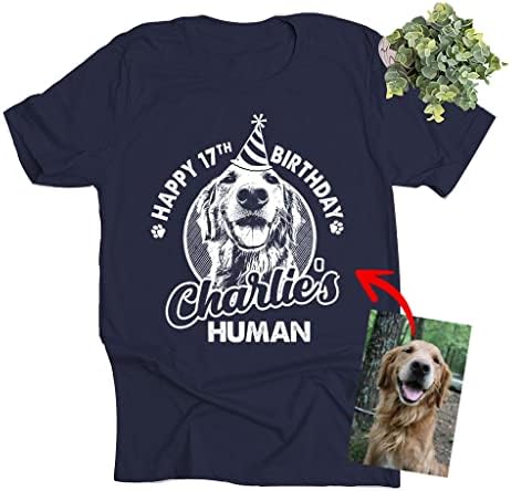 Pawarts обичај среќен роденден Персонализирана кошула за кучиња - маички за кучиња за мажи и жени прилагодена кошула за тато на кучиња