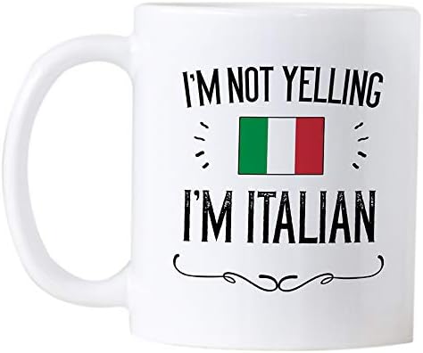 Каситика Смешни Италијански Гордост Кафе Чаши. 11 мл Керамички Италија Знаме Новина Кригла. Не Викам дека сум италијанец.