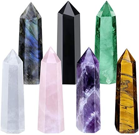 Кристалтс заздравува кристални стапчиња 2,5 хексагонална кристална кула кварц кристали камења точки Gemstastone стапче за медитација