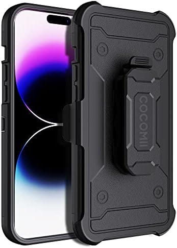 Cocomii тешка iPhone 12 Pro Max Case - Воен ременски клип футрола - тенок - светлина - мат - кик -столб за вртење на екранот