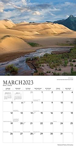 Национални паркови на Америка | 2023 12 x 24 инчи месечен календар на плоштад wallид | Фолија запечатени капаци и налепници | Stargift