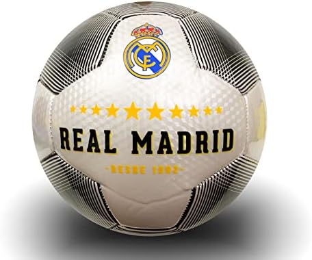 Икона Спорт Компатибилен Со Реал Мадрид Фудбалска Топка, Лиценциран Вистински М. Бела/Црна Топка 5