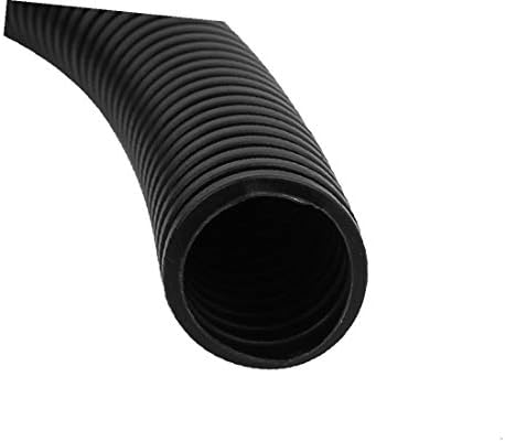 Х-DREE Црна Пластика 25mm x 21mm Флексибилни Брановидни Цевки Цевка Црево Цевка 3 Метри (Tubo flessibile di tubo flessibile ondulato