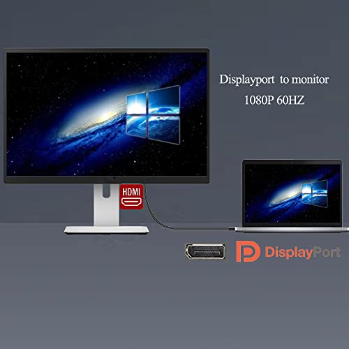 Порта за прикажување на Anbear до HDMI кабел, позлатен дисплејпорт до HDMI кабел 6 стапки за десктопи и лаптопи овозможени со дисплејпорт