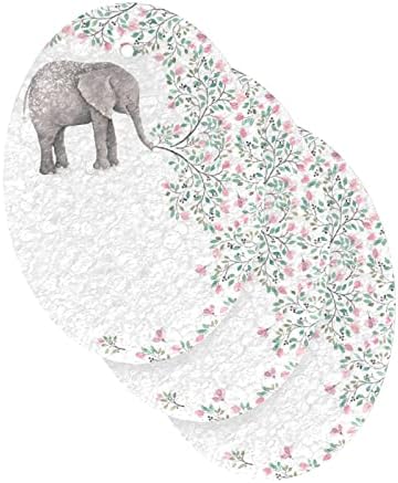 Алаза слон со цвеќиња цветни бели природни сунѓери кујнски целулоза сунѓер за миење садови за миење бања и чистење на домаќинствата, не-крик