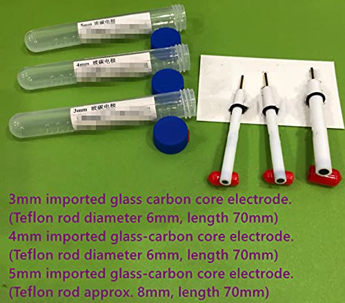 1pc 3mm Стаклени јаглеродни електроди, Стаклени јаглеродни јадро електрохемиски електроди 4mm 5mm, тетрафлуоро прачки 6/8mm Дијаметар