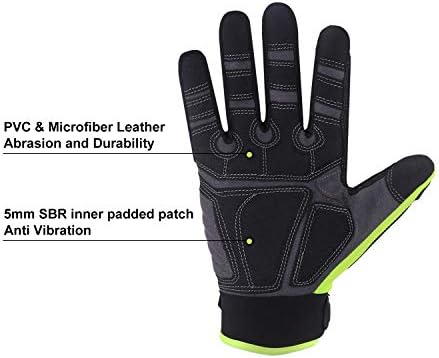 HLDD Handlandy тешки ракавици за ракавици, подлога на SBR, нараквици за влијанието на заштитник на TPR, мажи против вибрации Механичар Работни ракавици на допир на допир