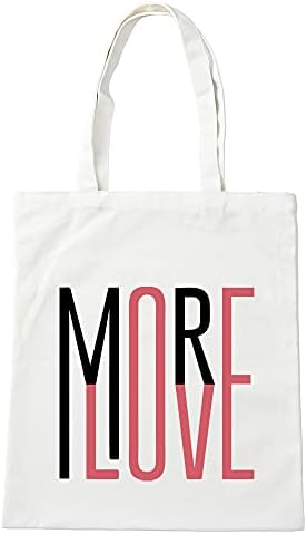Optidog Повеќе loveубов печатење памучно платно торба, торба за рамо, женски тоте за еднократна употреба на намирници за купување торби