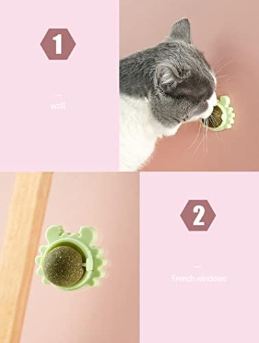 Apbeam ротирачки мачки, играчки за мачки, топка за вртење на мачки, играчка за чистење на заби за заби, мачка среќна интерактивна мачка