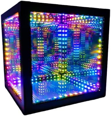 Компанијата за осветлување на хиперпросторот Hypercube Infinity Cube LED светло - 10 -инчен звук реактивна табела за десктоп ламба - кул и креативно
