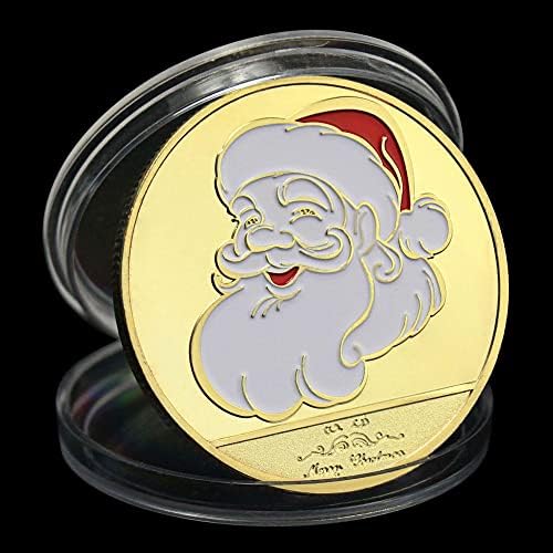 Среќен Божиќ Колекционерски Подарок Позлатен Сувенир Монета Дедо Мраз Шема Колекција Уметност Ирваси Комеморативна Монета