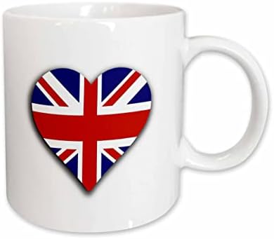 3drose британско знаме срце-сад-сад Jackек за Англија и навивачи на Велика Британија со два тона кригла, 1 броја, црна