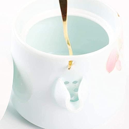 Чајник керамички чајник керамика мала чајничка дома Едноставна чај поставена рачно насликана целадон лотос цветен зрак тенџере со еден тенџере чајник