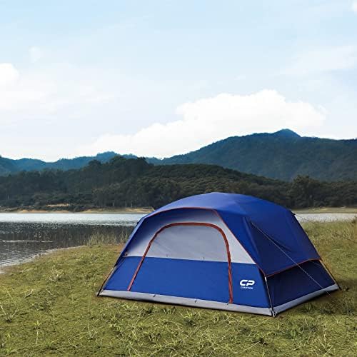 Campros CP шатор 6/8 лица за кампување, водоотпорни ветроофрофрични шатори на семејни куполи со Rainfly, големи мрежни прозорци,