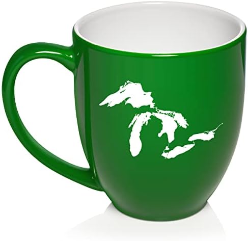 Одлични езера Мичиген керамички кафе чај чаша чаша подарок за неа, него, сестра, брат, жени, мажи, сопруг, сопруга, пријател,