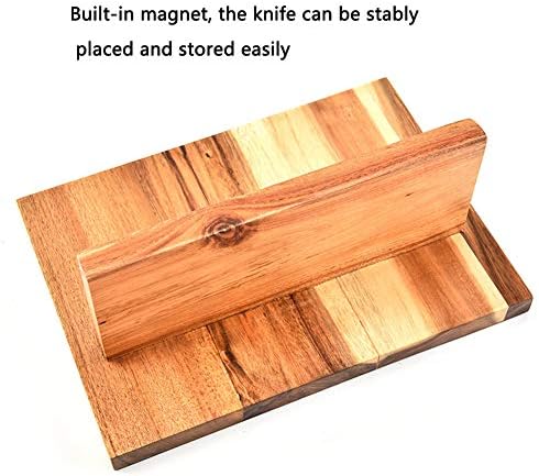 Lunchbox.com Држач За Магнетски Нож Од Цврсто Дрво/Блок, Кујнска Мултифункционална Решетка За Складирање Магнетни Ножеви, За Безбедно,