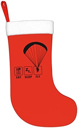 Cutedwarf Paragliding Christmas Christmas Stocking Божиќни празници за одмор камин виси чорапи 18 инчи чорапи