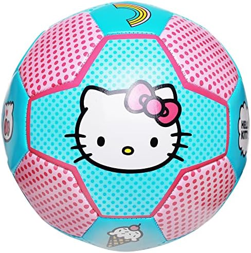 Capelli Sport Hello Kitty Kidty Fook Soccer Ball Големина 3, Дизајн на лого официјално лиценциран Futbol за фудбалери за момчиња и девојчиња,