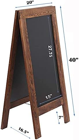 Рустикална магнетна А-рамка со двојна еднострана знак на креда/екстра голема 40 x 20 рамка за креда за ресторани и повеќе 4 пенкала