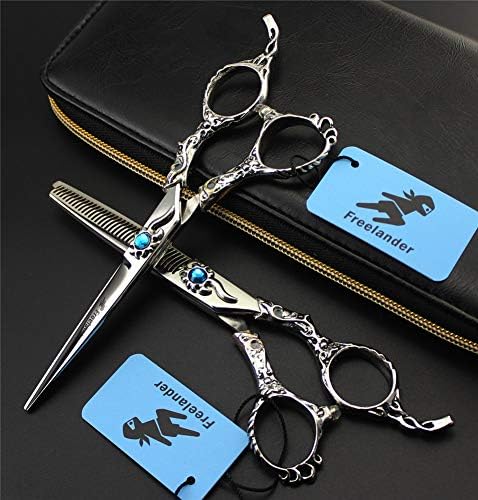 XJPB професионални ножици за сечење коса, 6 инчи бербер коси ножици и ножици за затегнување на остри сечила фризер за фризури за жени/мажи/деца