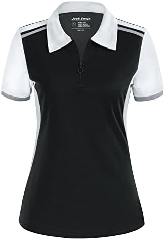 Jackек Смит женски кратки ракави кошули за голф суво вклопување влага пол кошули