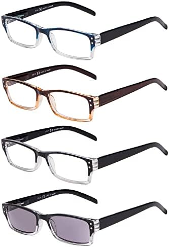 Eyekepper Заштедете 10% на комплет 5 пакувања класични очила за читање за мажи и 4 пакувања со два тони читатели +2,00