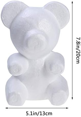 Холибана дома украс смола калапи за моделирање полистирен мечка облик бел занаетчиски за свадбени цвеќиња што организира декорација