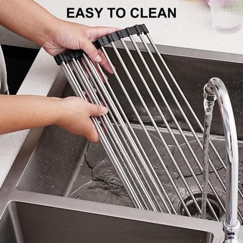 Нилхом се тркалаат решетката за сушење на садот, решетката за сушење на мијалник над решетката за сушење на мијалник за миење садови