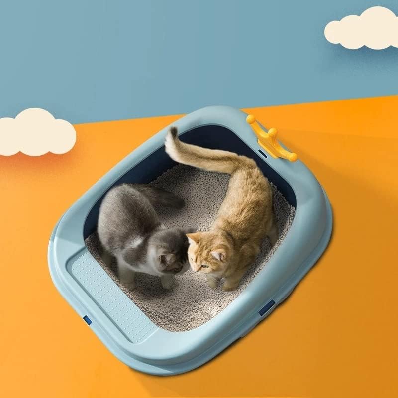 Дхтдвд Кутија За Отпадоци За Мачки Полу-Затворен Песок Голем Простор Тоалет Спречи Прскање Послужавник Стоки За Мачиња песок Легло мачка