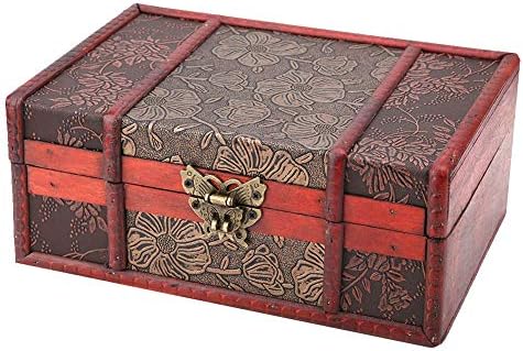 ТОПИНЦН Гроздобер Рачно Изработена Кутија За Складирање Дрвена Кутија За Складирање Кутија За Складирање На Накит Организатор Декоративна Кутија За Складирање