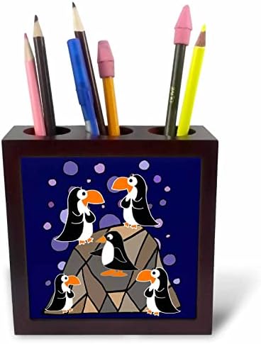 3дроза Кул смешни Слатки Уметнички Пингвини На Карпи Со Снег Зима. - Држачи За Пенкало За Плочки