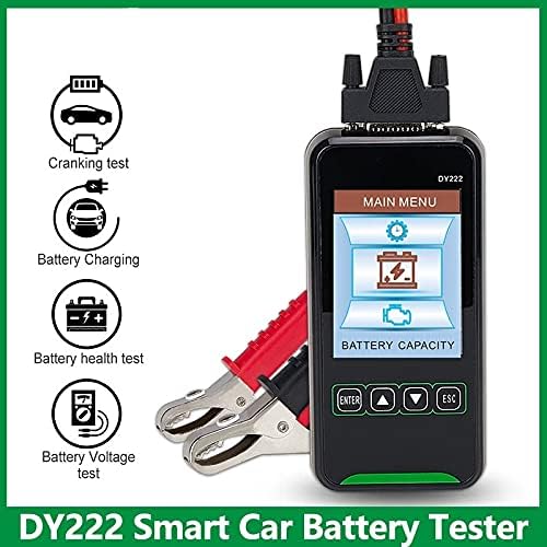 PDGJG DY222 тестер за батерии за автомобили 12V 24V дигитален автомобилски дијагностички тестер за батерии Анализатор за тестирање 2000CCA