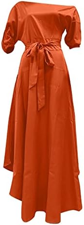 Fragarn Sundresses за жени обична плажа, женски моден цветен официјален гроздобер краток ракав тенок венчаница долг фустан