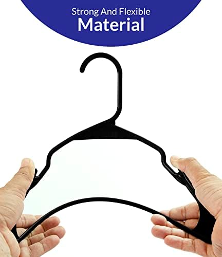 Ројал 20 Спакувајте Црни Пластични Закачалки За Облека - Тешка Пластична Закачалка За Облека Идеална За Секојдневна Стандардна