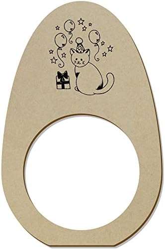Азиеда 5 x 'роденденска мачка' дрвени прстени/држачи на салфета