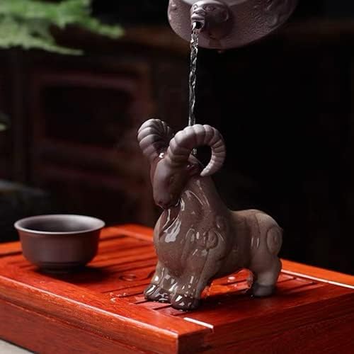 Xialon 12cm Виолетова глина од коза чај чај украси за миленичиња фигура чај сад креативни овци дома