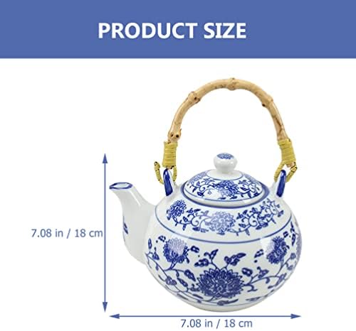 Упкоч свиркачки котел сина и бела порцеланска чајник: ретро керамички чај котел Јапонски кинески порцелански сад гроздобер чај чај чаши кафе