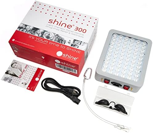SHINE® 300 Терапија Со Црвено Светло За Тело-Медицински Панел За Терапија Со Црвена Инфрацрвена Светлина-60 x 5watt Led Диоди Длабоко Продира