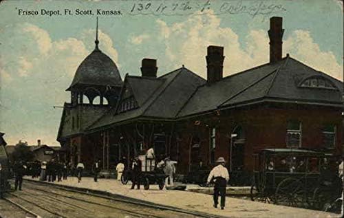 Фриско Депо Форт Скот, Канзас Кс Оригинална Античка Разгледница 1914