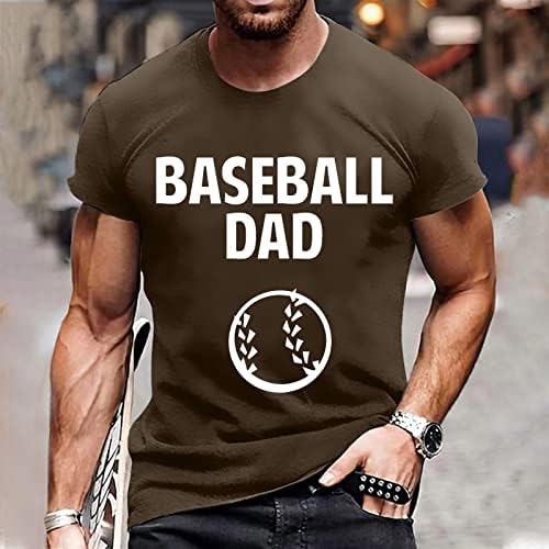 Машка маица бејзбол тато писмо печатена кошула обична двојка хип хоп кратка ракав маица, врвови за кратки ракави на плима