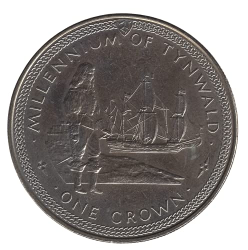 1979 часот една круна комеморативна монета од островот Ман. 1000 -годишнина од Тинвалд, годишнина од парламентот Остров на