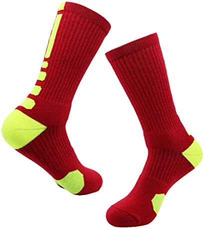 YWSLRC 5 пара Менс Атлетски екипас чорапи Елита кошаркарска спортска усогласена долга компресија чорап, 6,5-11,5