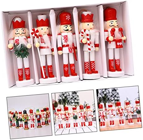 ifundom 10 парчиња инчи кукли шик Божиќен лик минијатурни табели дрвени Божиќ затворен оревчести, роденденско дрво, играчка Десктоп декорации-
