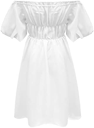 фустан од icodod летно здолниште за жени со половината кратка меур ракав надвор од рамената мини фустан фустани фустани